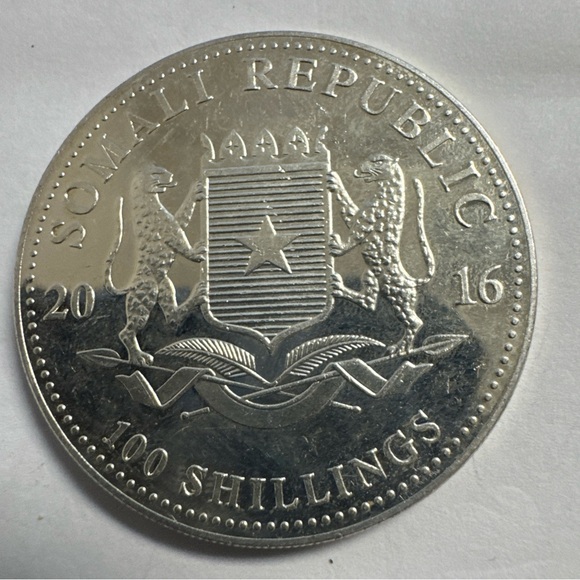 2016 Somali Republic 100 Shillings 1 Oz Silver Coin African Wildlife Elephant - Picture 8 of 10